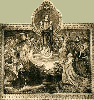 Picture of Pope Pius IX Praying to The Immaculate Conception